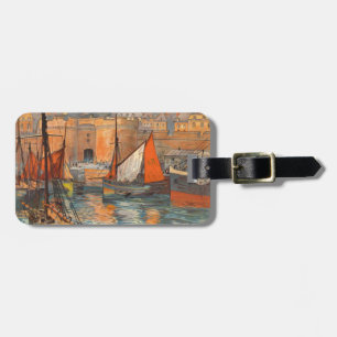 Vintage Cote d'Emeraude Saint Malo Port Tourismus Gepäckanhänger