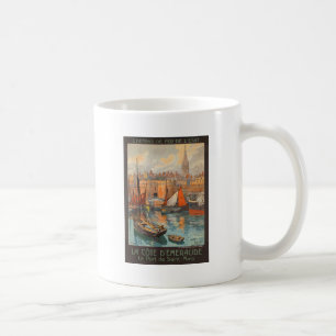 Vintage Cote d'Emeraude Saint Malo Port Tourismus Tasse