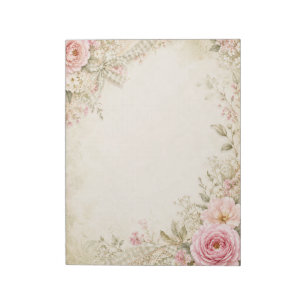 Vintage Cottage Blumen Notizblock