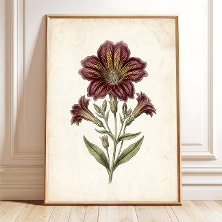 Vintage Cottage Botanischer Kunstdruck Poster
