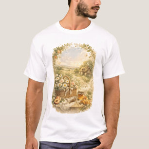 Vintage Cottage Floral Landschafts-T-Shirt Rusti T-Shirt