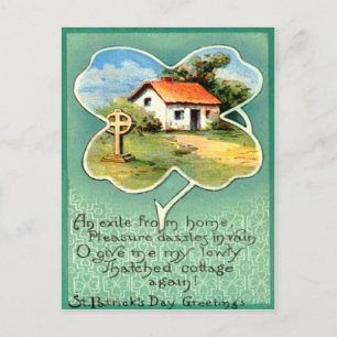 Vintage Cottage Irisches Kreuz St. Patrick's Day K Postkarte