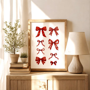 Vintage Cottagecore Coquette rotes Bandset Poster