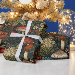 Vintage Cottagecore Pilze Geschenkpapier