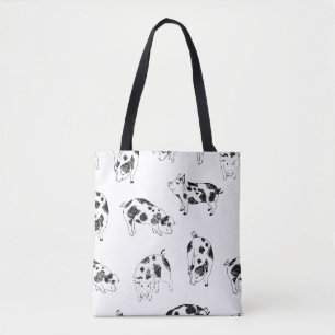 Vintage Cottagecore-Schwein LineArt Minimalist Mus