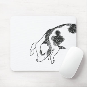 Vintage Cottagecore-Schwein LineArt Minimalist Mus Mousepad