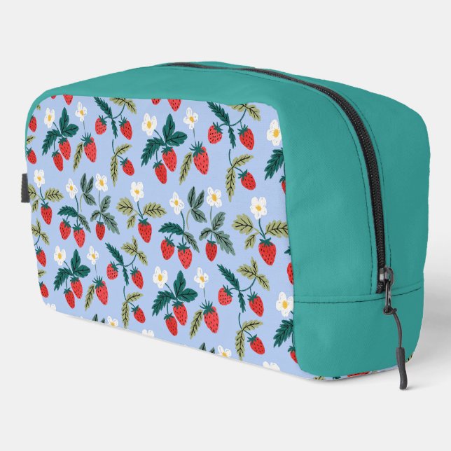 Vintage Cottagecore Strawberry Pattern Waschbeutel (Rechte Ecke)