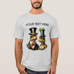 Vintage Cottagecore Süße viktorianische Frosch-Paa T-Shirt
