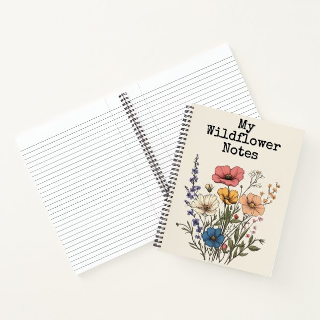 Vintage Cottagecore Wildflower-Illustration  Notizbuch (Innenseite)