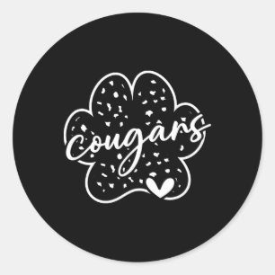 Vintage Cougars Schule Sportteam Geist Zurück zur Runder Aufkleber
