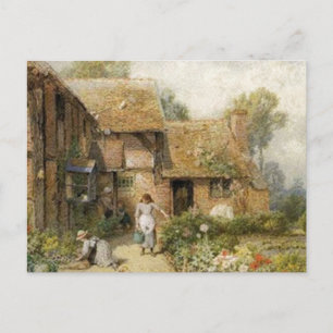 Vintage Country Cottage Postkarte