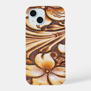 vintage Country geprägtes Leder Western iPhone 15 Hülle