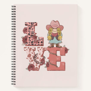 Vintage Country-Style "Liebe" mit einem blonde Cow Notizbuch