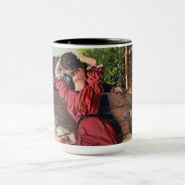 Vintage Couple Kissing Valentines Tasse