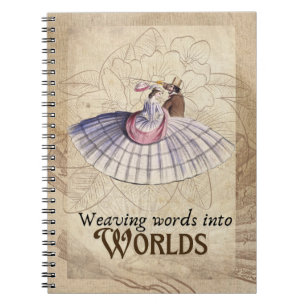 Vintage Couple Weaving Worlds Notebook Notizblock