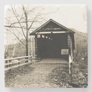 Vintage Covered Bridge Steinuntersetzer