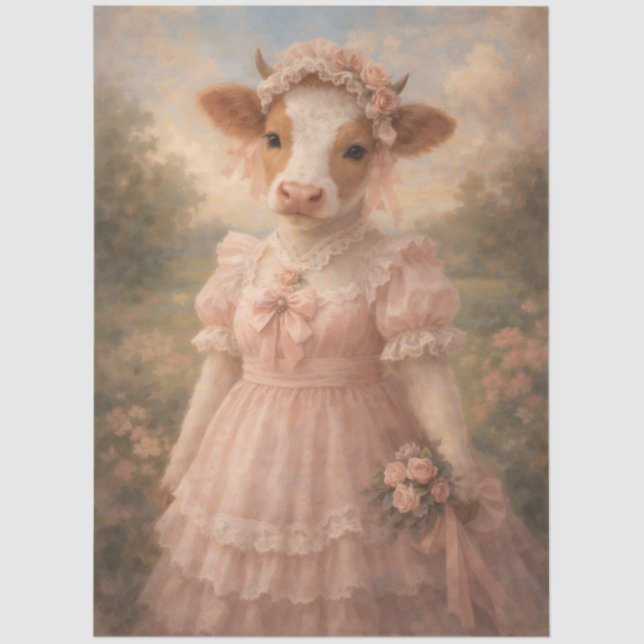 Vintage Cow Beauty  Seidenpapier (Vorderseite)