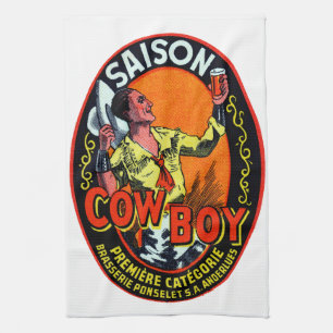 Vintage Cowboy Ale Handtuch