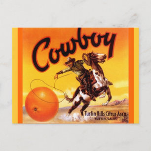 Vintage Cowboy Brand Tustin Obstkiste Postkarten