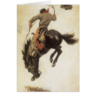 Vintage Cowboy, Bronco Buster Studie von NC Wyeth