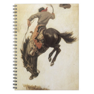 Vintage Cowboy, Bronco Buster Studie von NC Wyeth Notizblock