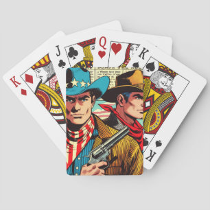 Vintage Cowboy-Comicen Spielkarten