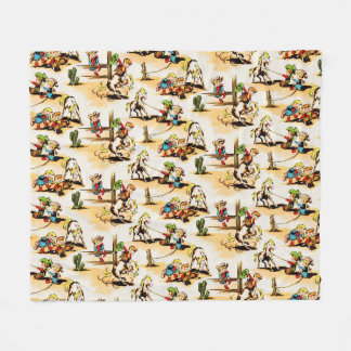 Vintage Cowboy Cowgirl Land Kinder Pony Kaktus Fleecedecke