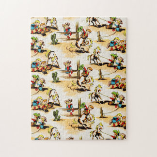 Vintage Cowboy Cowgirl Land Kinder Pony Kaktus Puzzle