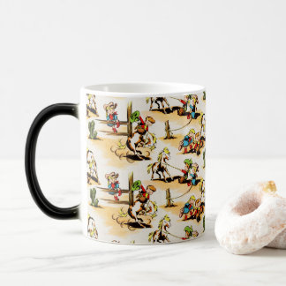 Vintage Cowboy Cowgirl Land Kinder Pony Kaktus Verwandlungstasse