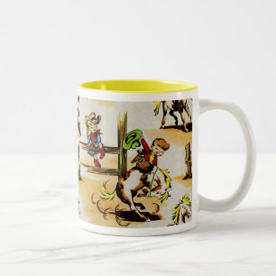 Vintage Cowboy-Cowgirl-Tasse Zweifarbige Tasse