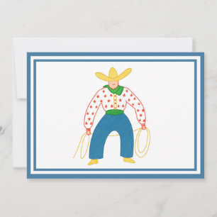 Vintage-Cowboy-Flach-Dankeskarten Dankeskarte