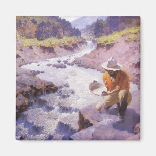 Vintage Cowboy, Goldwaschen, Wyoming von Leigh Magnet