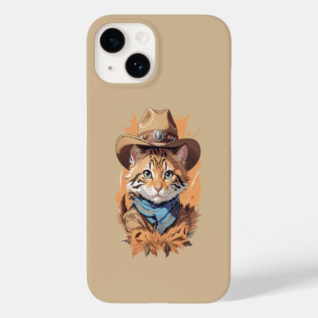 Vintage-Cowboy-Kätzchen-Design Case-Mate iPhone Hülle (Rückseite)