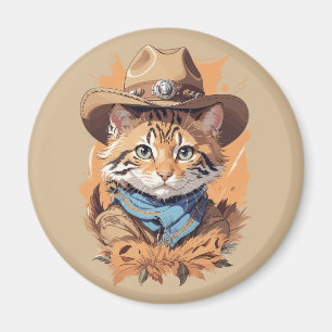 Vintage-Cowboy-Kätzchen-Design Magnet