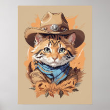 Vintage-Cowboy-Kätzchen-Design