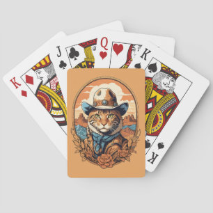Vintage-Cowboy-Katze-Design Spielkarten