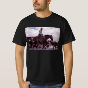 Vintage Cowboy mit seiner Rinderherde von Koerner T-Shirt