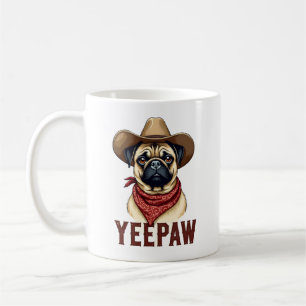 Vintage-Cowboy-Mops-YeePaw-Western-Hund-Illustrati Kaffeetasse