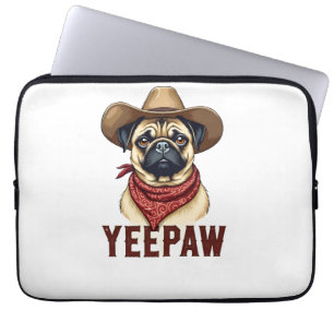 Vintage-Cowboy-Mops-YeePaw-Western-Hund-Illustrati Laptopschutzhülle
