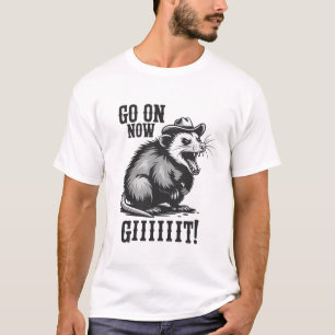 Vintage Cowboy Opossum Geh Jetzt Weiter Western  T-Shirt