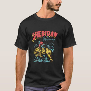 Vintage Cowboy Reitpferd Sheridan Wyoming Souvenir T-Shirt