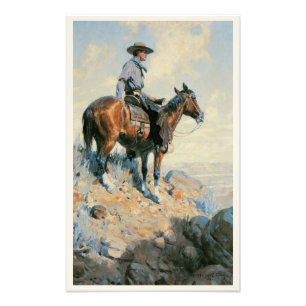 Vintage Cowboy, Sentinel of the Plains Von Dunton Fotodruck