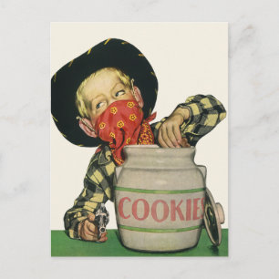 Vintage-Cowboy-Spielzeugpistole Hand im Keksglas Postkarte