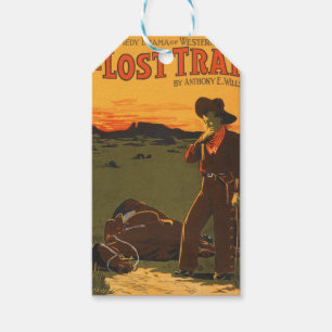 Vintage-Cowboy- und Pferde-Sonnenuntergangs-Wester Geschenkanhänger