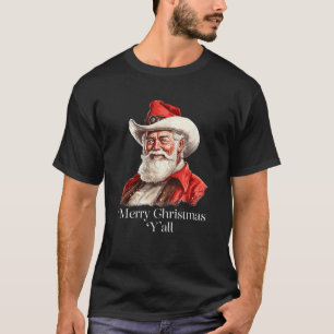 Vintage Cowboy Weihnachtsmann Land Lustiges Weihna T-Shirt