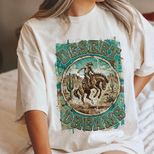 Vintage-Cowboy-Wüsten-Träume Wild West Rodeo-Kunst Tri-Blend Shirt