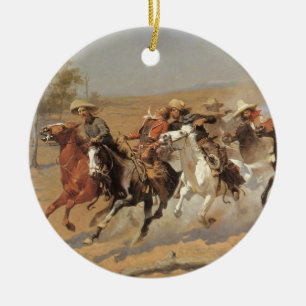 Vintage Cowboys, A Dash For Timber von Remington Keramik Ornament