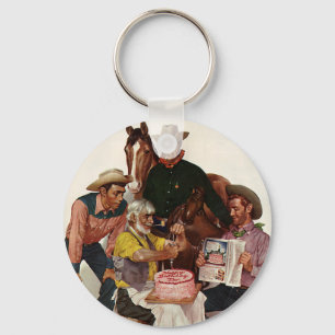 Vintage Cowboys, Alles Gute zum Geburtstag Party T Schlüsselanhänger