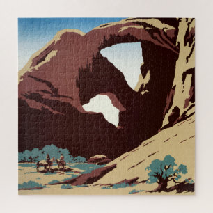 Vintage Cowboys Amerikanische Western-Kunst WPA-Pl Puzzle