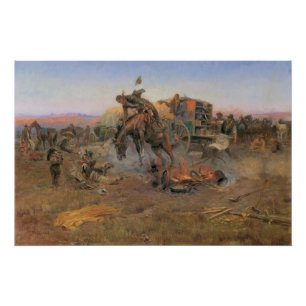 Vintage Cowboys, das Problem des Lager-Kochs durch Poster